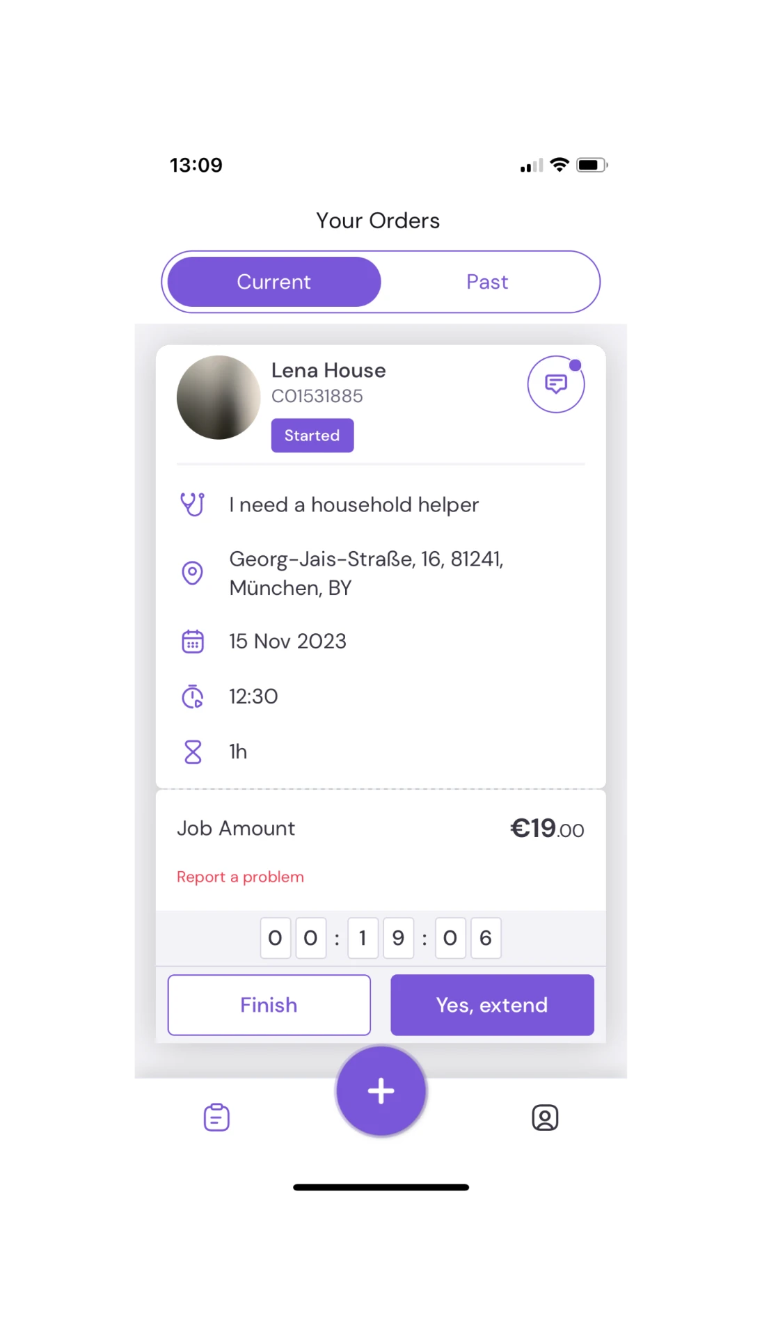 Flexxi family app — Active order