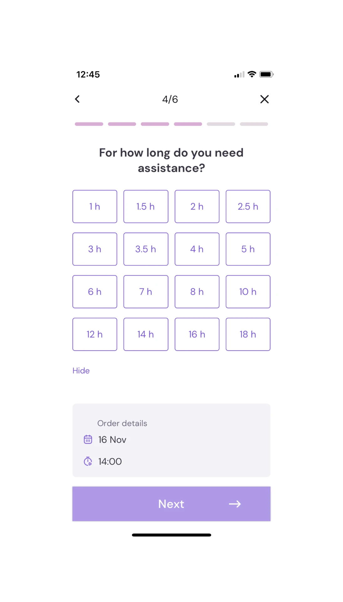 Flexxi family app — Duration