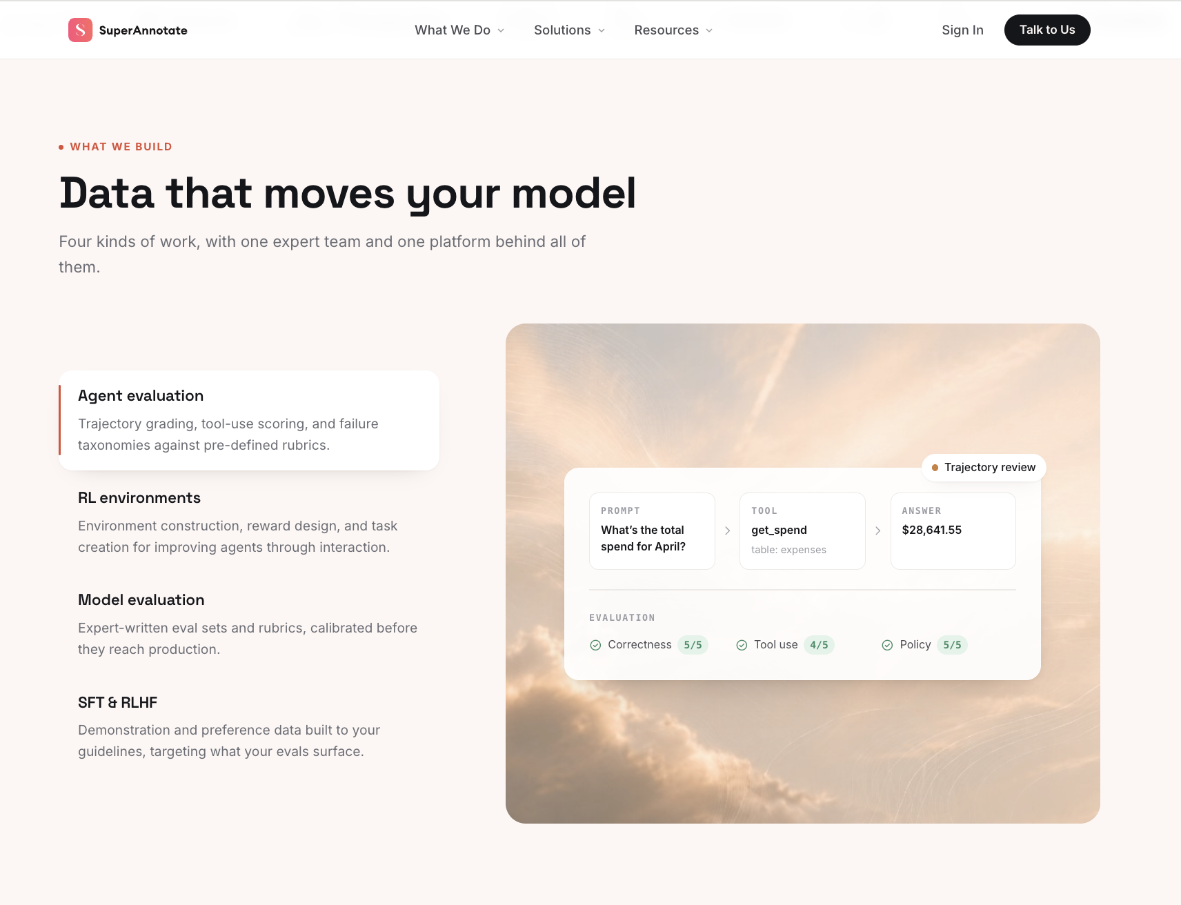 SuperAnnotate Data that moves your model product capabilities