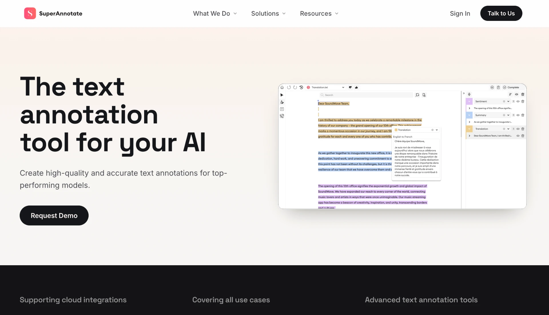 SuperAnnotate /text-annotation page