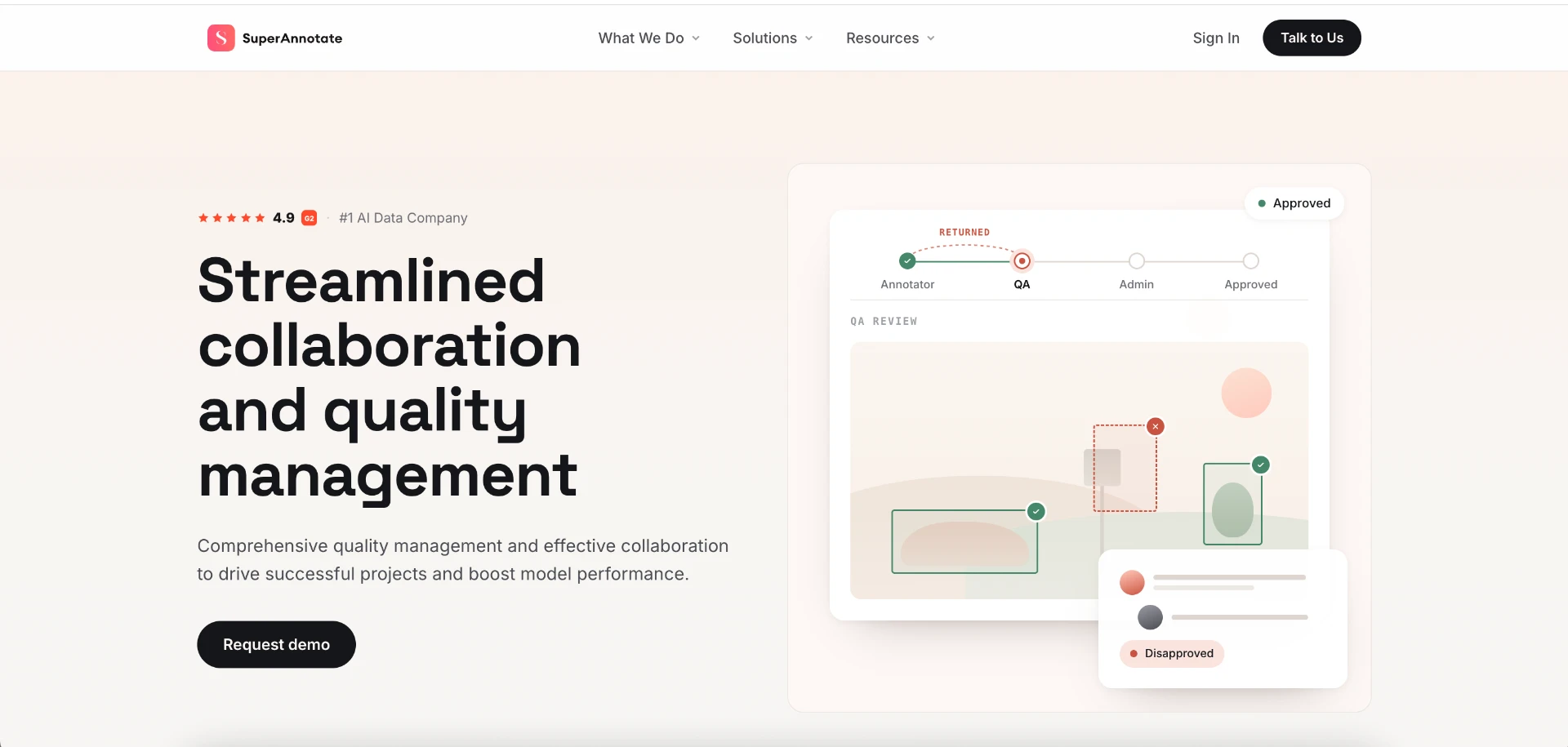 The same SuperAnnotate page redesigned in the new visual system