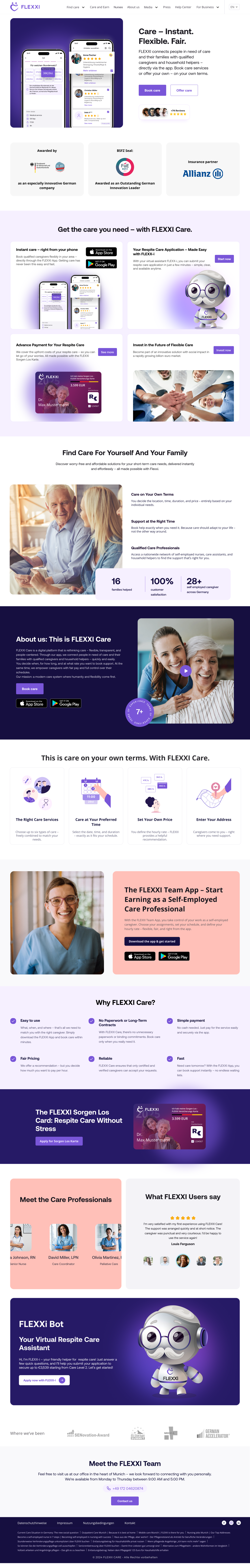 Flexxi Care — Homepage